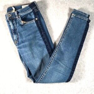 Rag & Bone New York Two-Tone Blue High-Rise Ankle Skinny Tapered Women Jeans 27